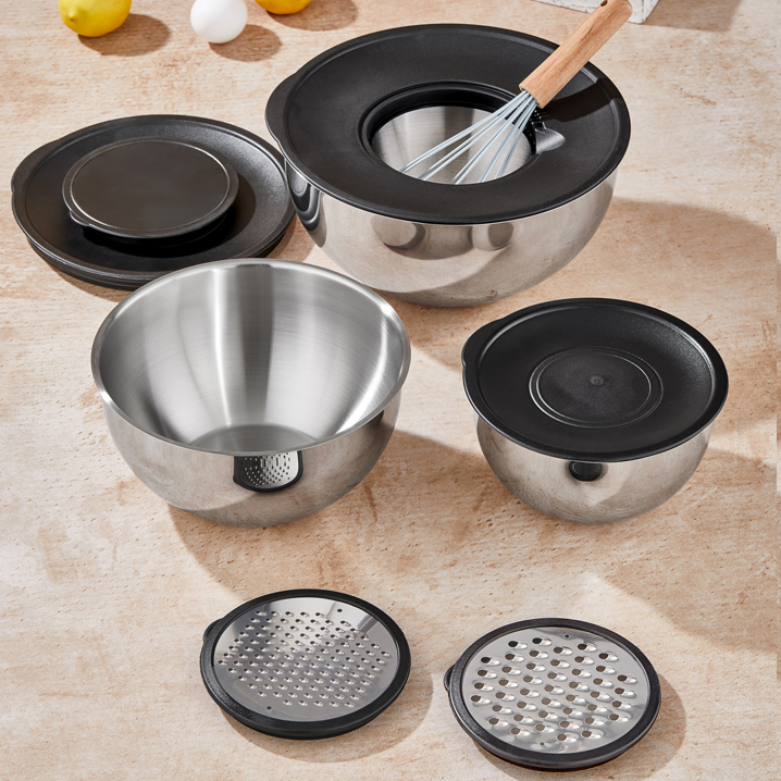 MixMaster 9 Parça Rendeli Karıştırma ve Saklama Kabı (16-20-24 cm)