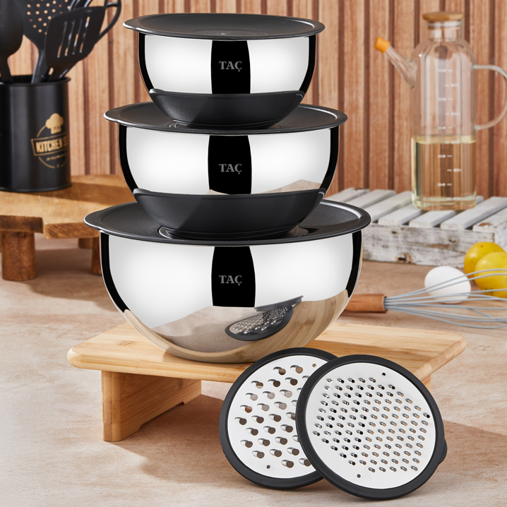 MixMaster 9 Parça Rendeli Karıştırma ve Saklama Kabı (16-20-24 cm)