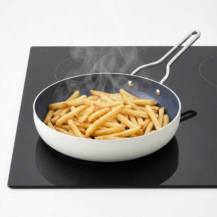 Taç Sera Feel Yanmaz Yapışmaz Seramik Tava 24 Cm / Beyaz