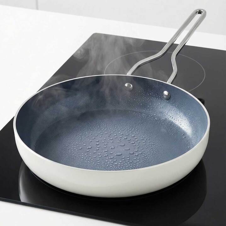 Taç Sera Feel Yanmaz Yapışmaz Seramik Tava 24 Cm / Beyaz