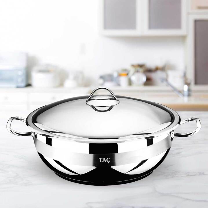 Taç Bengü Pro Paslanmaz Çelik 41 Cm Basık Tencere 16 Litre