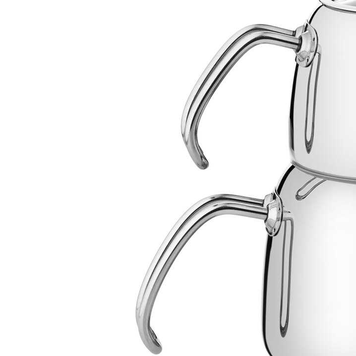 Taç Panda Orta Boy 4 Parça Paslanmaz Çelik Çaydanlık Takımı 1.25-2.00lt