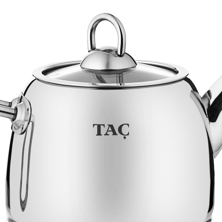 Taç Panda Orta Boy 4 Parça Paslanmaz Çelik Çaydanlık Takımı 1.25-2.00lt