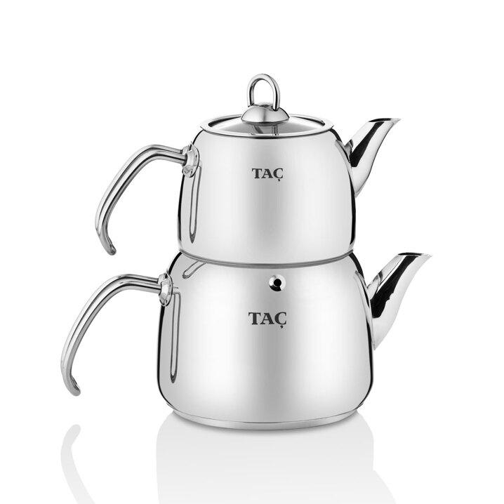 Taç Panda Orta Boy 4 Parça Paslanmaz Çelik Çaydanlık Takımı 1.25-2.00lt