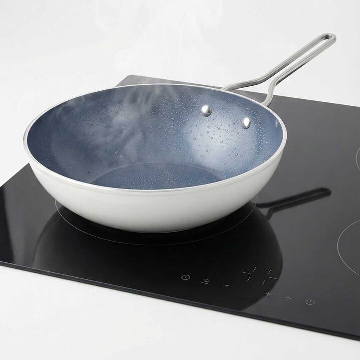 Taç Sera Feel Seramik Yanmaz Yapışmaz Wok Tava 28 cm / Beyaz