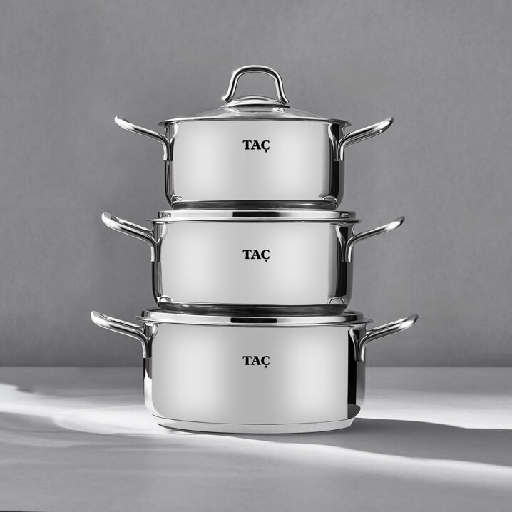Taç Bengü Pro 6 Parça Çelik Tencere Seti