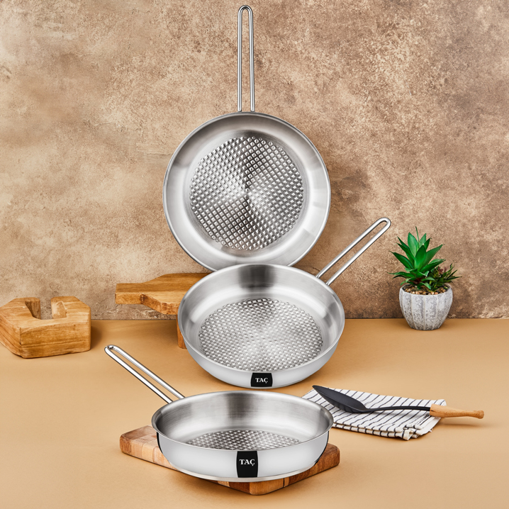 Taç Bengü Pro 3 Parça Çelik Tava Seti