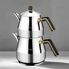 Taç Grossi Jumbo Boy 4 Parça Paslanmaz Çelik Çaydanlık Takımı Gold 2.00-3.50lt