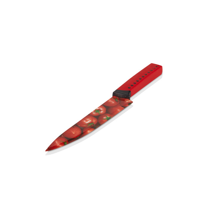 Taç 5'li Domates Desenli Bıçak Seti Kırmızı - Taç