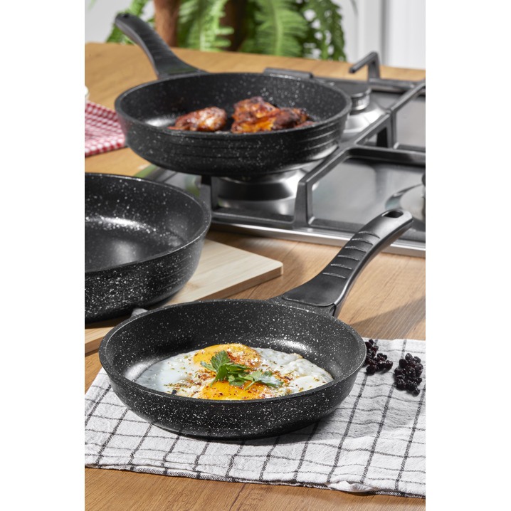 Taç Maxx Cook 3'lü Tava Seti Siyah - Taç