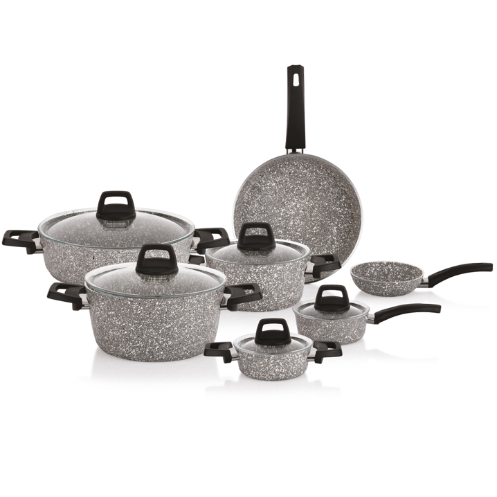 MasterCook Family 12 Prç Granit Tencere Seti Gri