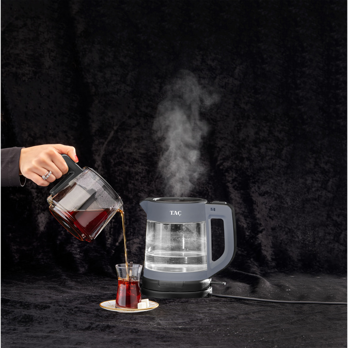 Taç Keyfi Glass Çay Makinesi ve Çay Bardağı Seti - Taç