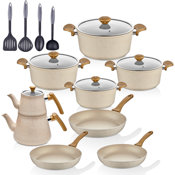 Taç MaxxCook Mega 18 Parça Çeyiz Seti Krem - Taç