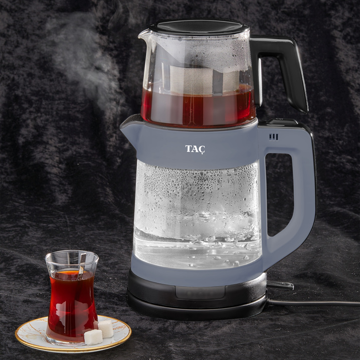 Taç Glassdem Çay Makinesi Gri - Taç