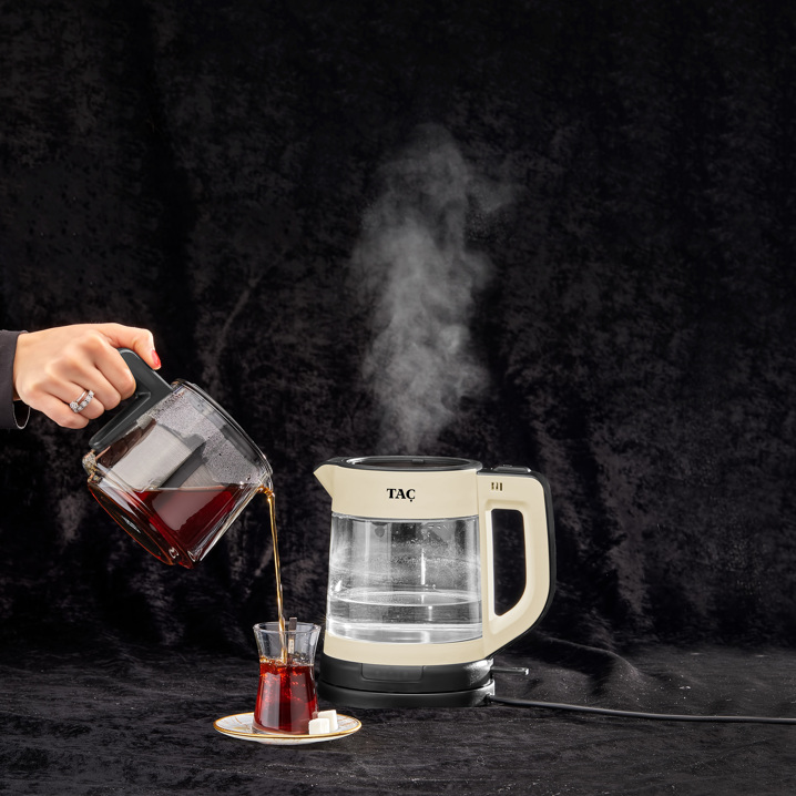 Taç Glassdem Çay Makinesi Krem - Taç