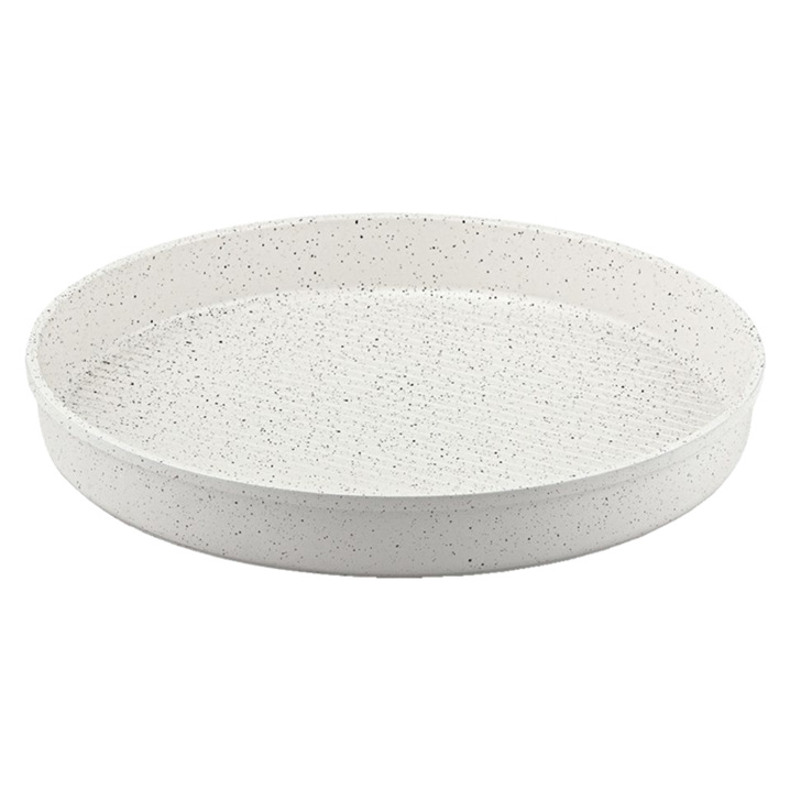 Taç Granit Döküm 32cm Yuvarlak Tepsi Beyaz - Taç