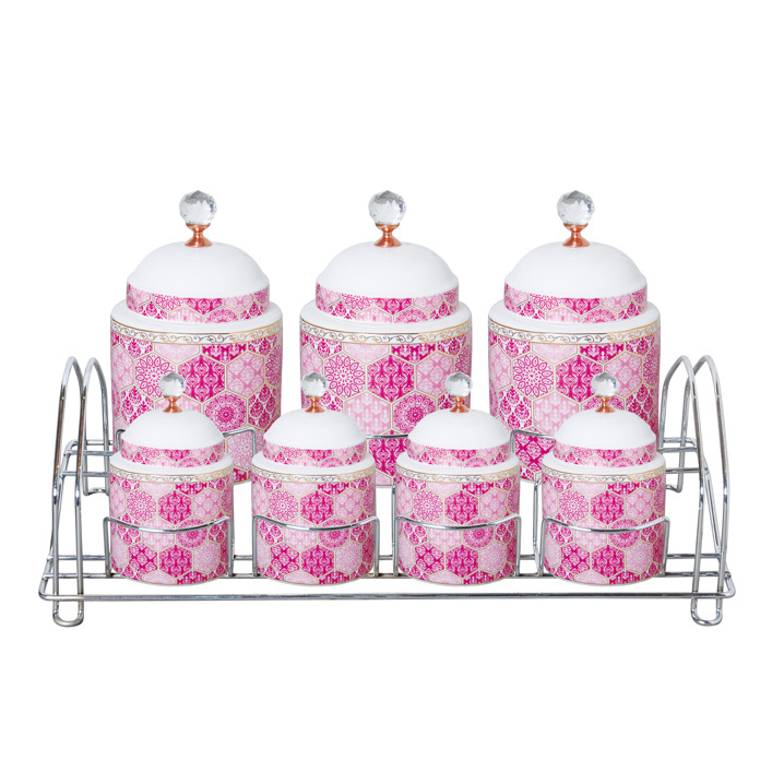 Taç Liberty 7 Parça Standlı Baharat Takımı Pembe - Taç