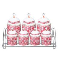 Taç Liberty 7 Parça Standlı Baharat Takımı Kırmızı