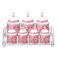 Taç Liberty 7 Parça Standlı Baharat Takımı Kırmızı