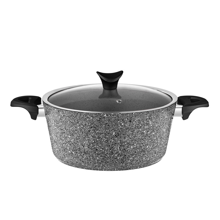 Taç Master Cook 4'lü 7 Parça Granit Tencere Seti Gri - Taç