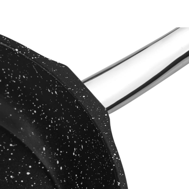 Taç Döküm Cam Kapaklı Tava 26 Cm Siyah