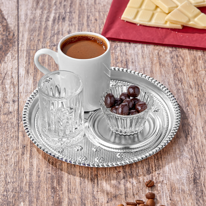 Tepsili Kahve Sunumluğu - Taç