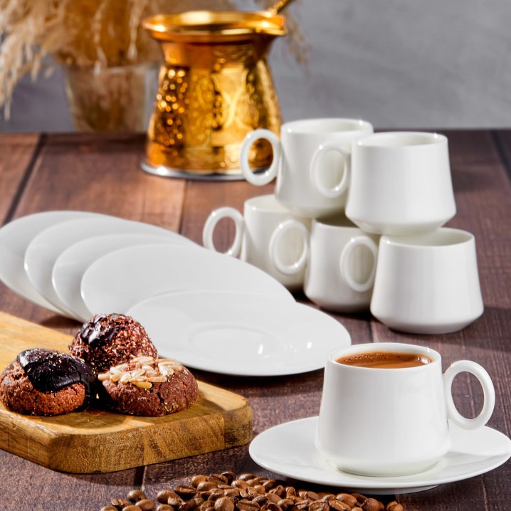 Taç Tulip 6 Kişilik Kahve Fincan Takımı White - Taç