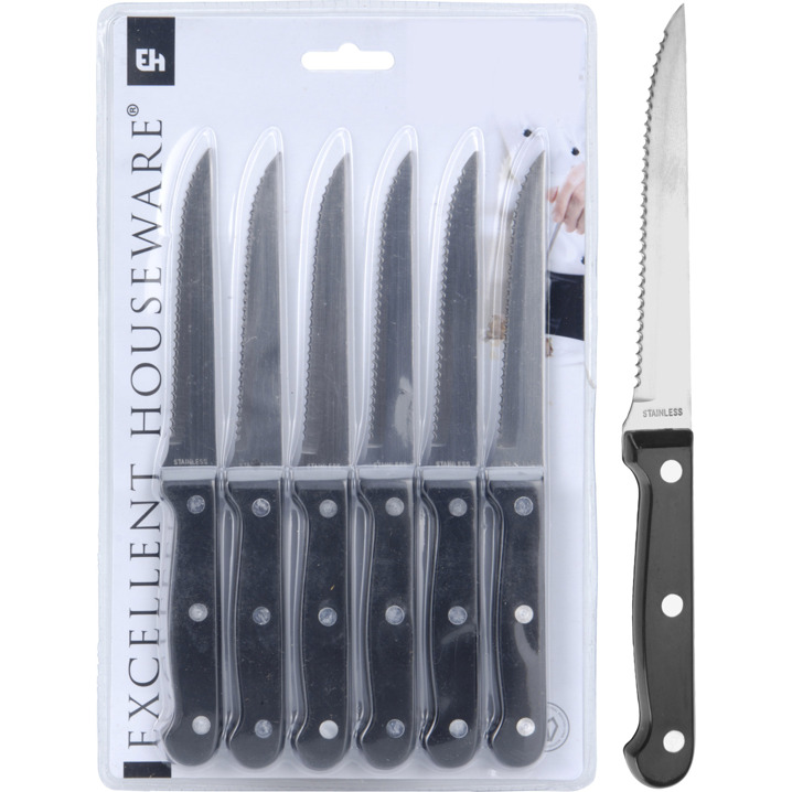Paslanmaz Çelik 6'lı Et Bıçağı - Taç