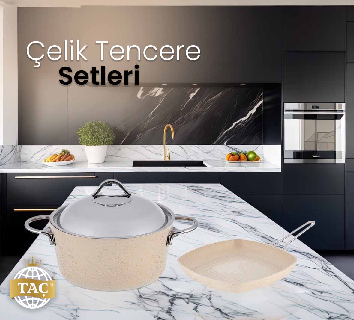 Çelik Tencere Setleri Taç pişirme ürününü almak için bizimle iletişime geçebilirsiniz. - Tacev.com